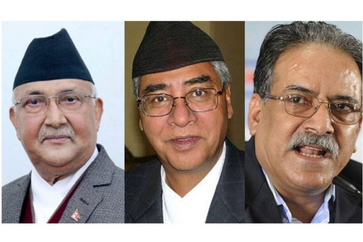 प्रधानमन्त्री ओली, देउवा र प्रचण्डबीच बालुवाटारमा छलफल