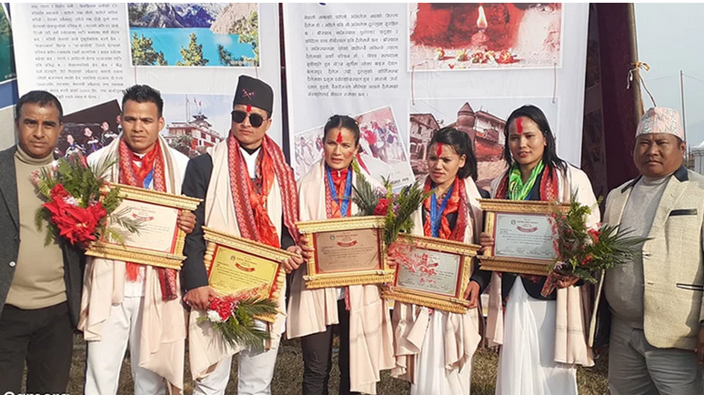 कर्णली सरकारद्धारा सागमा स्वर्ण पदक विजेता दीपकसहित ६ खेलाडी पुरस्कृत