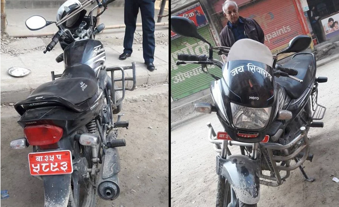 चोरि भएको मोटरसाइकलसहित ट्राफिक नै रंगेहात भेटिएपछि…..
