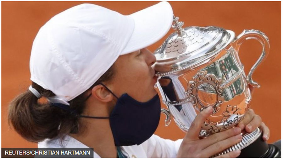 १९ वर्षीया इगाले जितिन् फ्रेन्च ओपन टेनिसको उपाधि