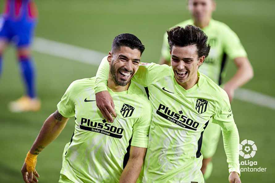 सुआरेजको दुई गोलमा एट्लेटिकोको पुनरागमन जित, शीर्ष स्थानमा ७ अंकको अग्रता