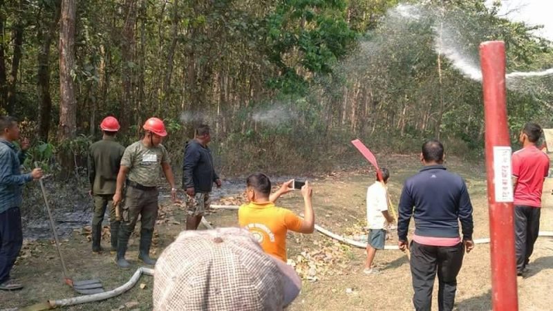 कानेपोखरी जंगलमा आगलागी, नियन्त्रण प्रयास जारी 