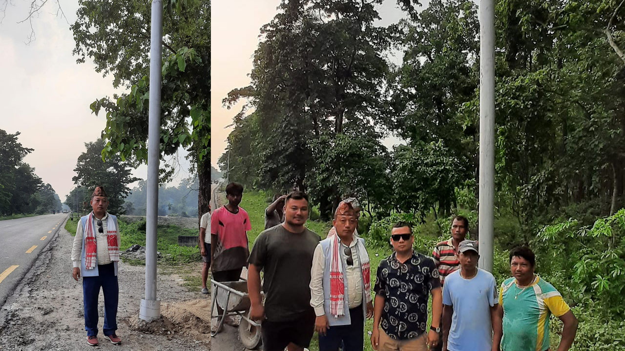 पथरीशनिश्चरेमा सडक बत्ती जडान सुरु