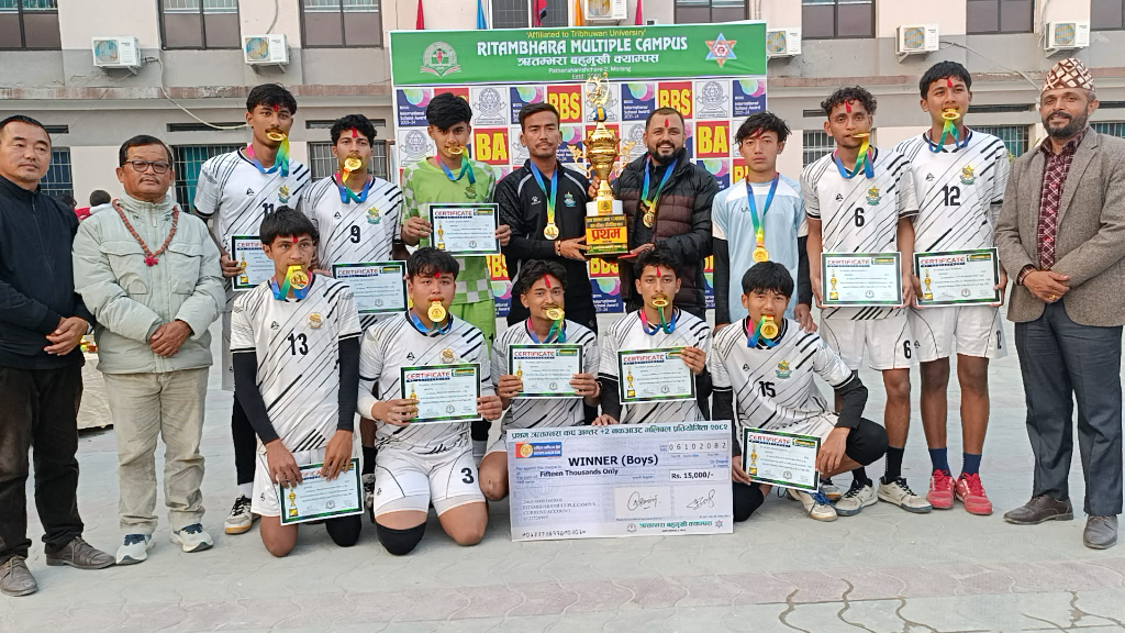 भलिबल प्रतियोगिताको उपाधि राष्ट्र निर्माण र रेडस्टारलाई